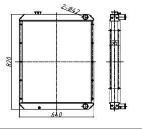หม้อน้ำรถขุด Komatsu PC120-6 | ชุดประกอบครบชุด 840 มม