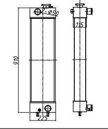 PC138-2 Komatsu Excavator Radiator กว้าง 225 มม. 22B-03-13110